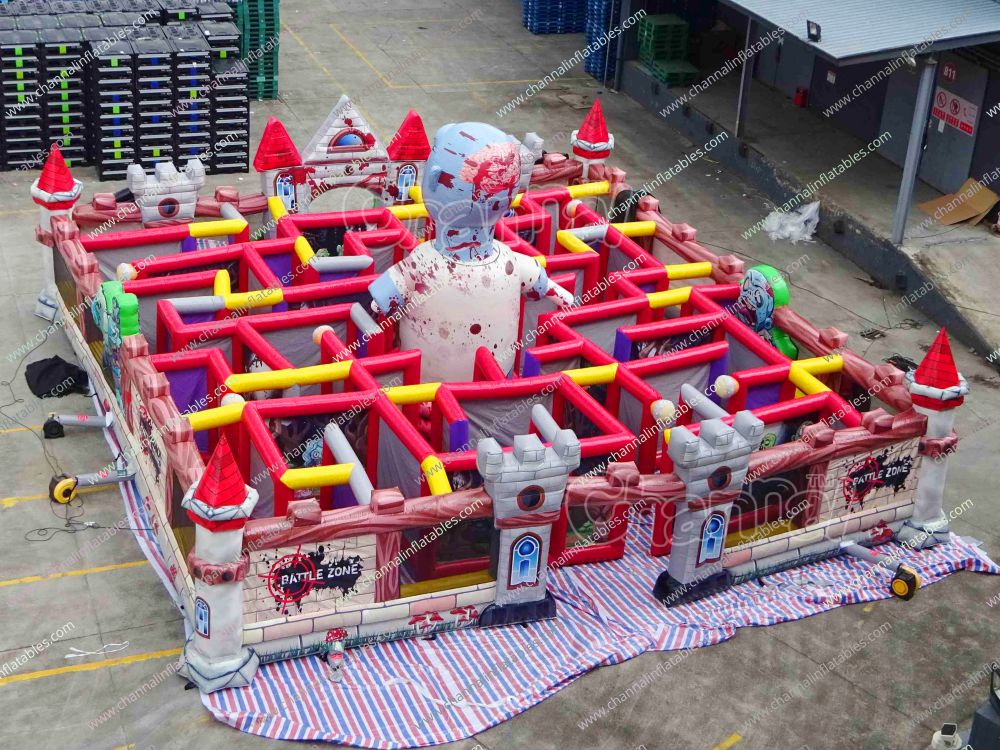Zombie Nerf War Maze Channal Inflatables