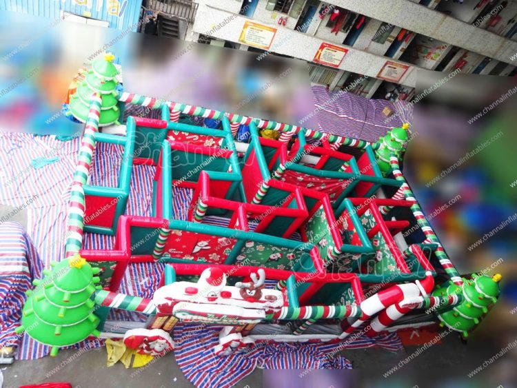 large Christmas theme blow up maze