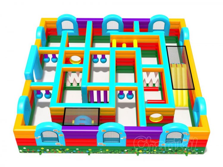 fun inflatable lawn maze for kids
