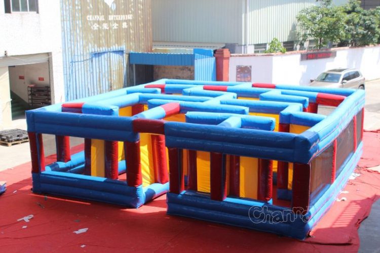 blue small inflatable maze