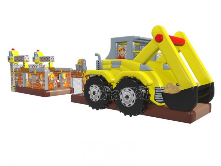 excavator and construction inflatable obstacle course