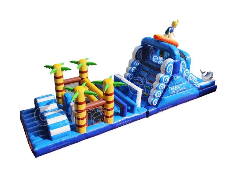 surfing inflatable obstacle course