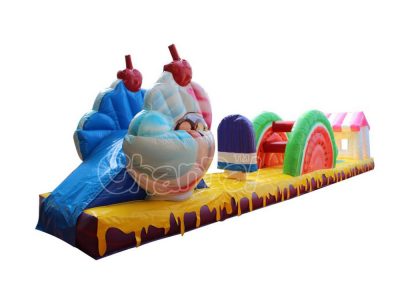 ice cream parlor inflatable water obstacle course