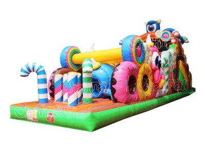 candy monster inflatable obstacle course