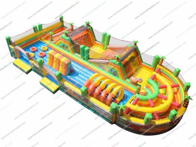 jurassic dinosaurs inflatable obstacle course