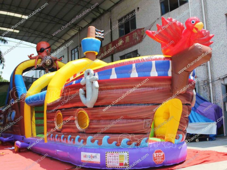 inflatable pirate ship obstacle course