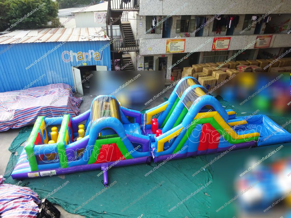 Water Slide Obstacle Course Channal Inflatables