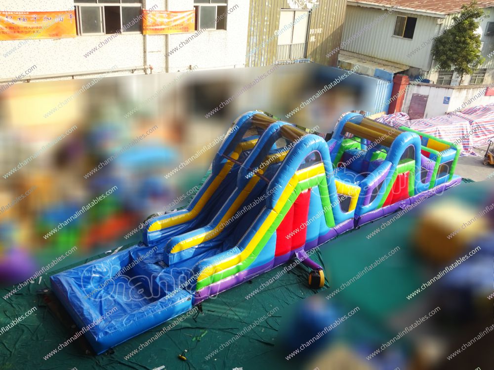 Water Slide Obstacle Course Channal Inflatables