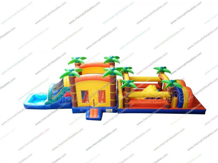 palm tree inflatable obstacle course