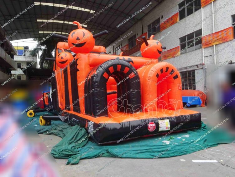 tunnel entrance of pumpkin obstacle course