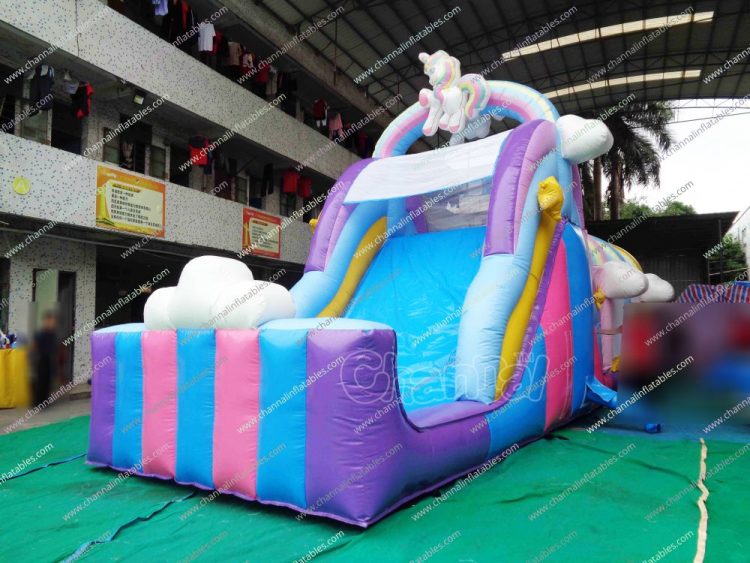 unicorn inflatable course slide