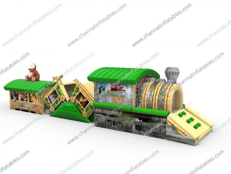 jungle train inflatable obstacle course