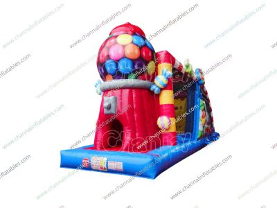 gumball vending machine inflatable obstacle course