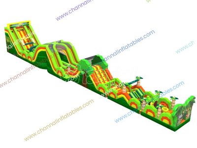 giant forest theme inflatable obstacle course