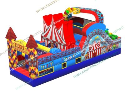 circus theme small inflatable obstacle course