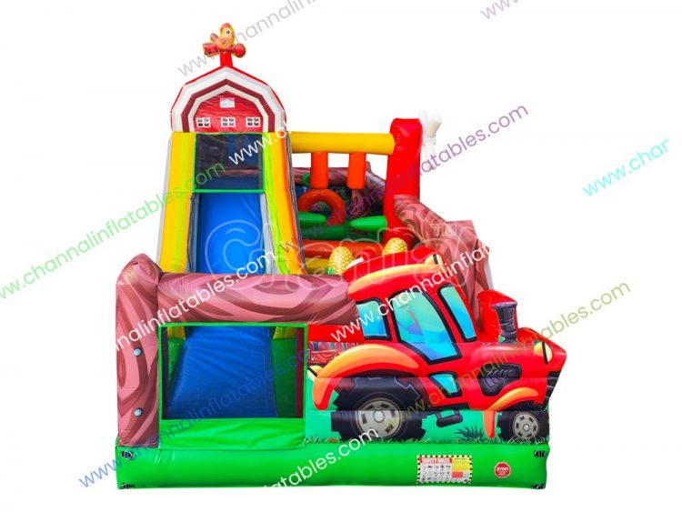 farm inflatable course