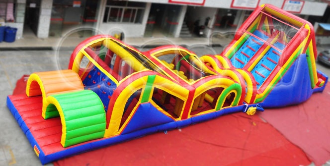 detached inflatable obstacle course