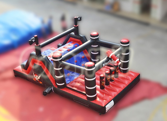 black pirate inflatable obstacle course