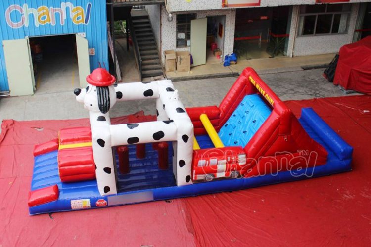 firefighter dog inflatable obstacle course