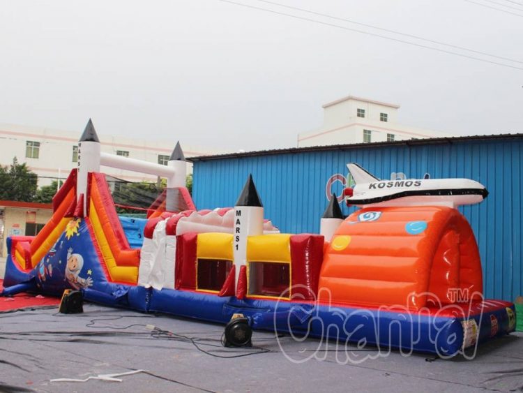 space rocket inflatable obstacle course