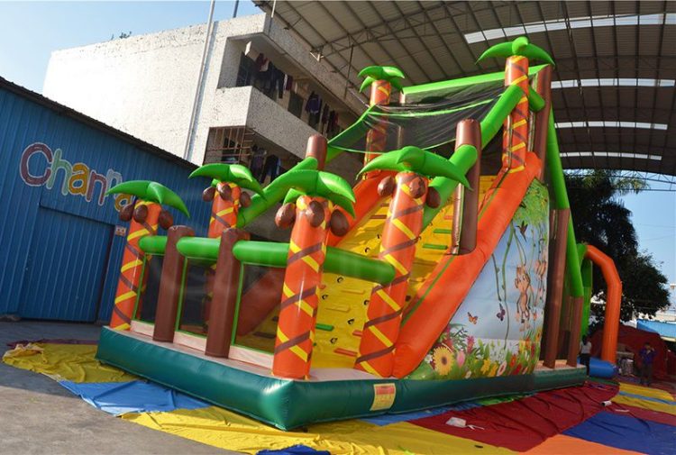 jungle jump off inflatable obstacle course