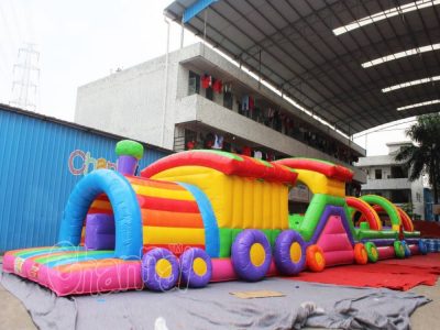 train inflatable obstacle course for sale