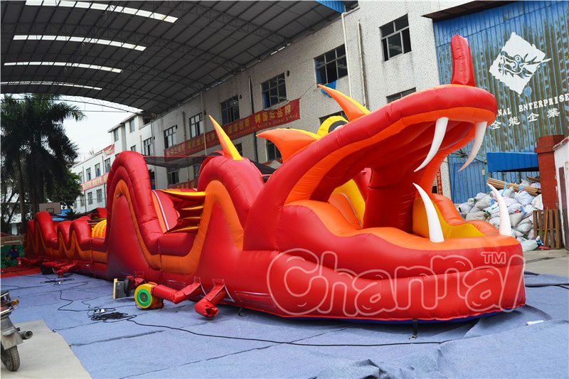 Red Snake Inflatable Obstacle Course Channal Inflatables