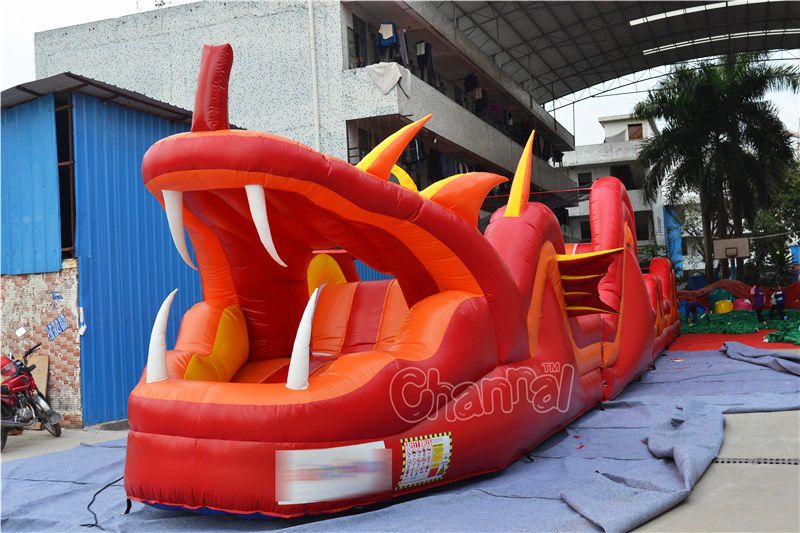 Red Inflatable Snake Red Snake Inflatable Obstacle Course - Channal Inflatables