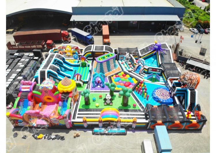 gigantic inflatable theme park playground