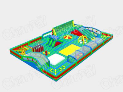 green inflatable large indoor playground