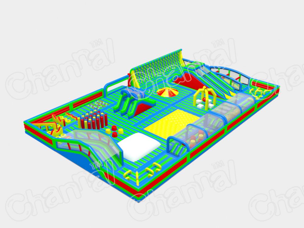 Jump & Slide Large Playground Channal Inflatables