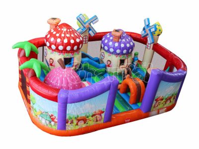 cartoon mushroom house inflatable playground