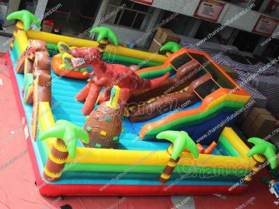 dinosaur themed inflatable playground