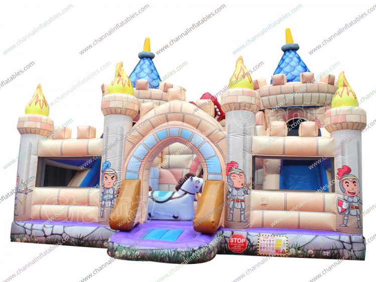 knight vs dragon inflatable playground