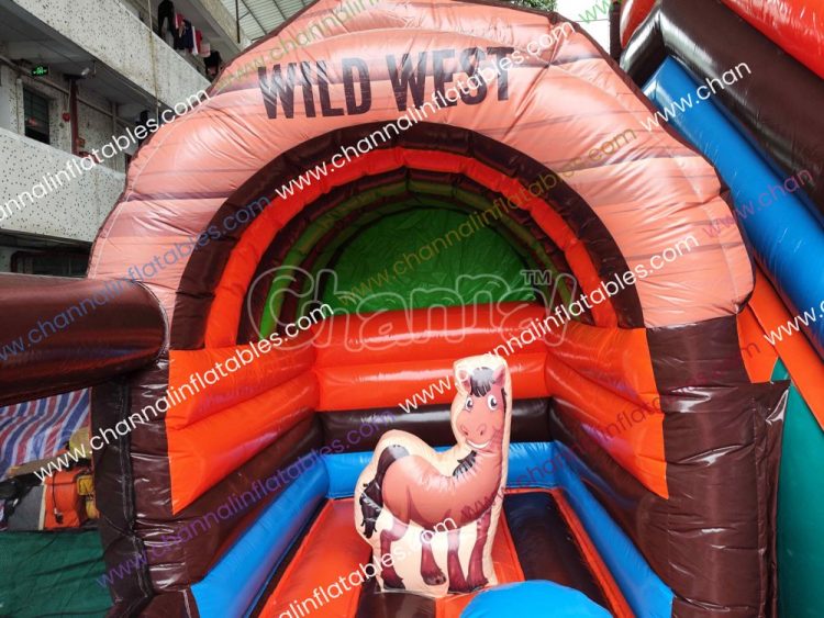 inflatable horse before wild west tunnel
