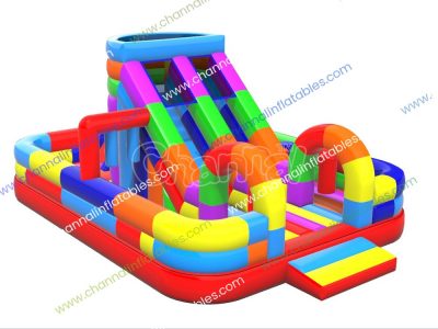 colorful inflatable course playground
