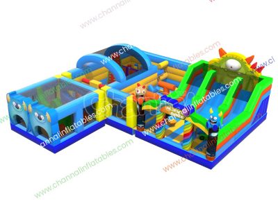 alien base inflatable obstacle playground