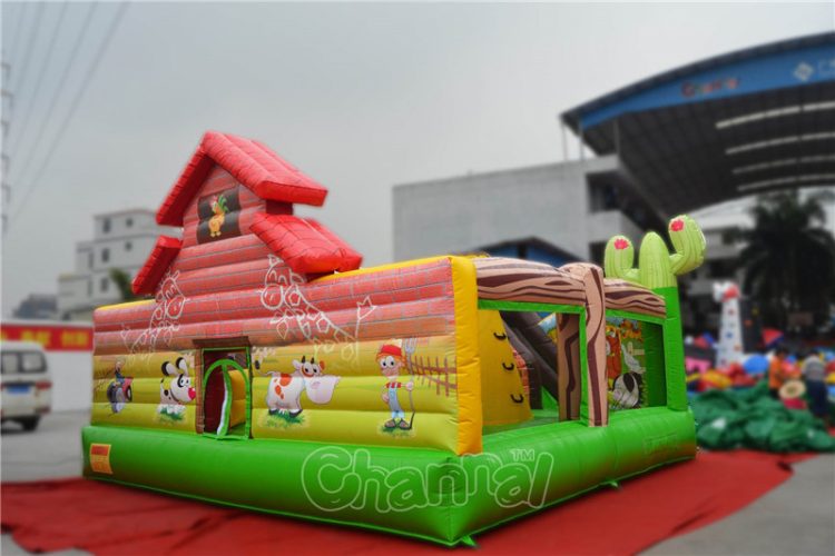 inflatable farm house interactive playground