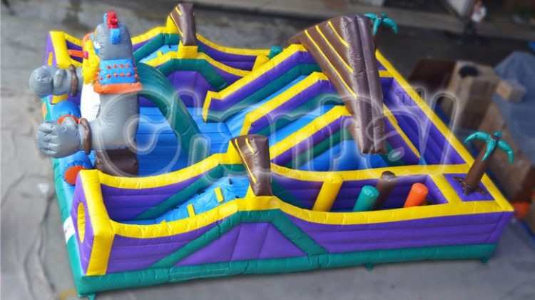 monster battle inflatable obstacle course