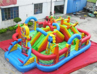 tiki island inflatable interactive playground
