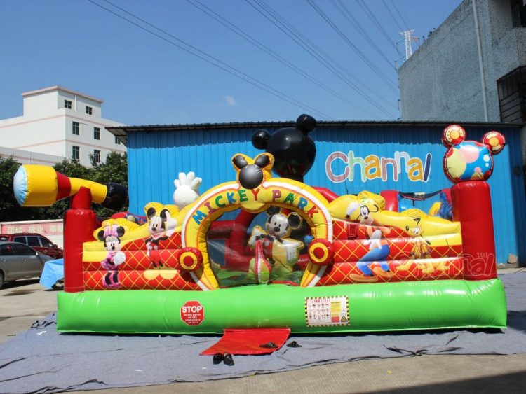 mickey mouse themed inflatable park for toddlers