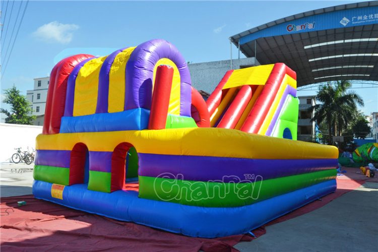 colorful commercial inflatable interactive playground