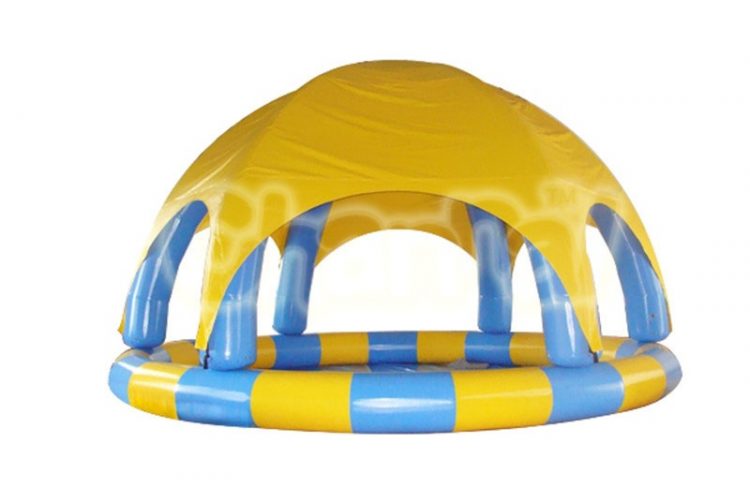 inflatable pool with dome shelter
