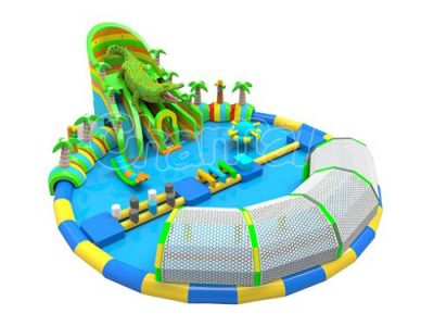 crocodile giant pool with slide