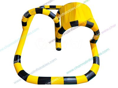 yellow inflatable kids go kart track