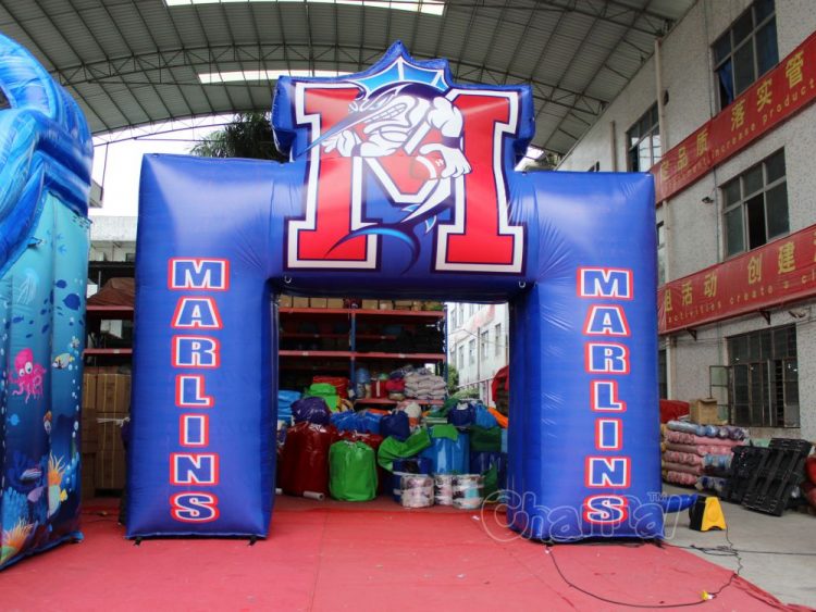 custom mascot marlins arch for football teams