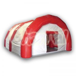 red inflatable tent