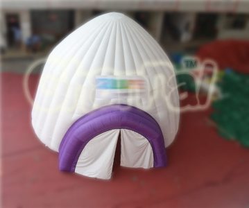 white inflatable dome tent