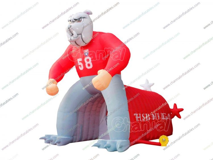 giant bulldog inflatable football tunnel