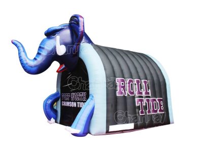 elephant inflatable football mascot tunnel